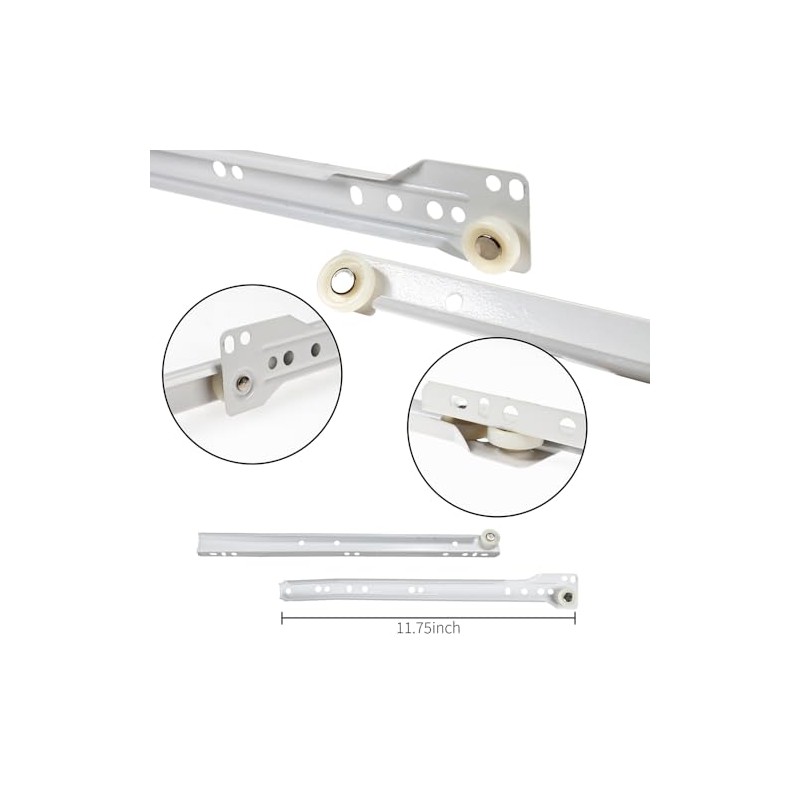 DBOO 2 Pairs Powder-Coated Heavy Duty Drawer Runners with Nylon