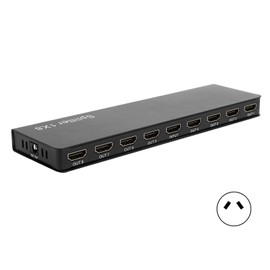 100‑240V F118 8 Ports 1 In 8 Out HDMI 1.4 Splitter Audio Video 1080P Distributor Prise AU