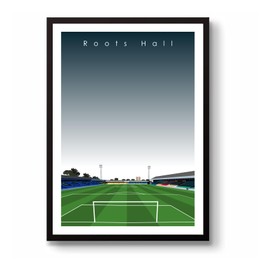 GroundDesigns SOUTHEND UNITED Football Gift ROOTS HALL Stadium Art Unframed A3 Print SUFC