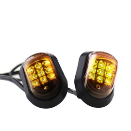 Micro Trader 2pcs Motorcycle Flush Mount LED Turn Signal Indicator Amber Left Right