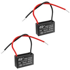 SIGANDG CBB61 1uF 450V AC 50/60Hz Air Conditioning Fan Motor Running Capacitor (Pack of 2)