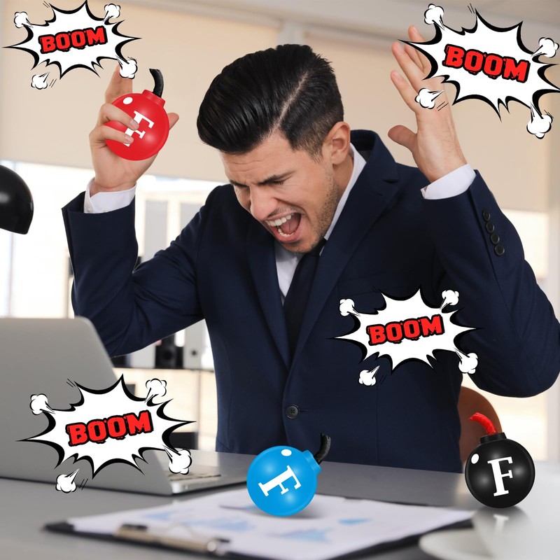 Gemscream 12 Pcs Funny Bomb Stress Ball 2.5" Novelty Stress