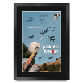 HWC Trading Jackass Forever 16 x 12 inch Framed Gifts Printed Poster Signed Autograph Picture for Movie Memorabilia Fans - 16" x 12" Framed