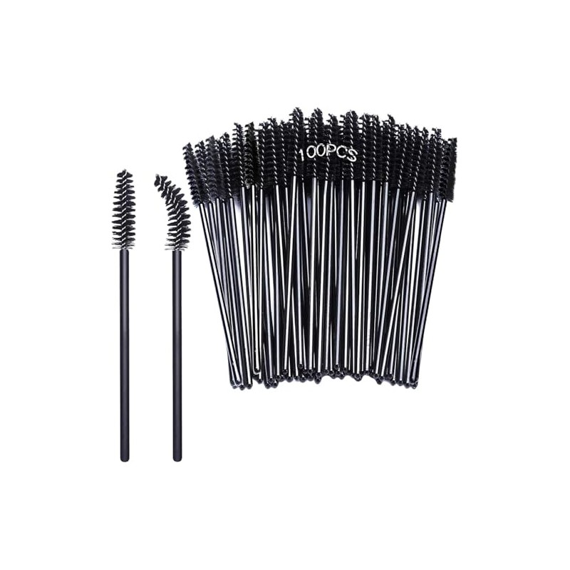 Set de 50 Cepillo Para Pestañas,Cepillo Cejas Negro,Desechables Cepillos Pestañas