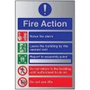 VSafety General Fire Action 5 Message Sign - 150mm x