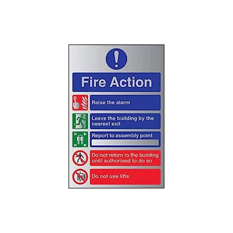 VSafety General Fire Action 5 Message Sign - 150mm x