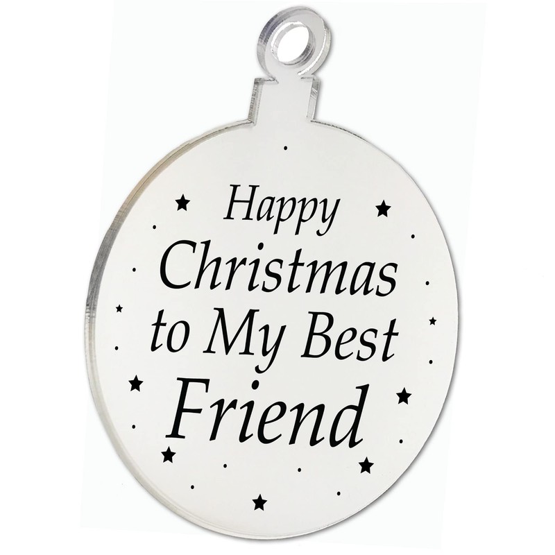 For Best Friend Christmas Tree Decoration Engraved Bauble Gift For