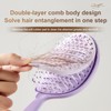Self-cleaning rib comb, portable massage comb for wet and dry