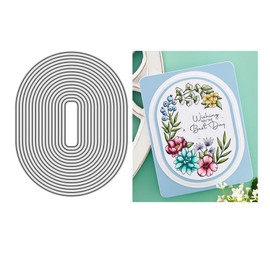Oval Border Die Cuts for Card Making,Metal Cutting Dies Embossing Paper Dies for Scrapbooking DIY Album Card Making Supplies