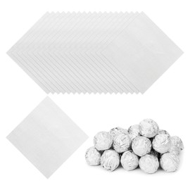PATIKIL Foil Candy Wrappers 5x5 Inch, 100 Pcs Square Fine Grid Aluminium Foil Candy Wrapping Paper for DIY Chocolate Candies Packaging Decoration, Silver