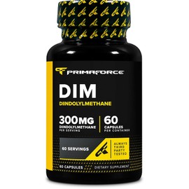 Primaforce Suplemento DIM (diindolilmetano) 300 mg por porcíon - 60 cápsulas vegetarianas - 60 porciones - con BioPerine para una mayor absorción - Sin OGM - Sin Gluten