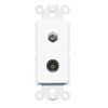 RiteAV - Coax Toslink Port Wall Plate Decorative (Rocker) White