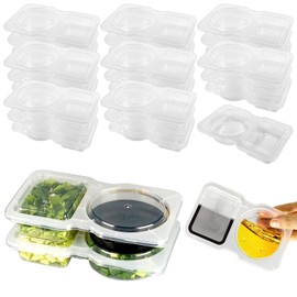 NlsqEU Salad Dressing Container, Snack Container, Pack of 25 Spice Containers, Leak-proof Spice Containers, Snack Box with Compartments, Transparent Portable Snack Box for Lunch, Picnics and Travel