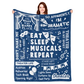 Turelos Theater Gifts, Theatre Gifts Blanket, Musical Theater Gifts, Gifts for Theatre Lovers, Presents for Actors, Theatre Gifts for Women, Broadway Present Throw Blanket 80x60in