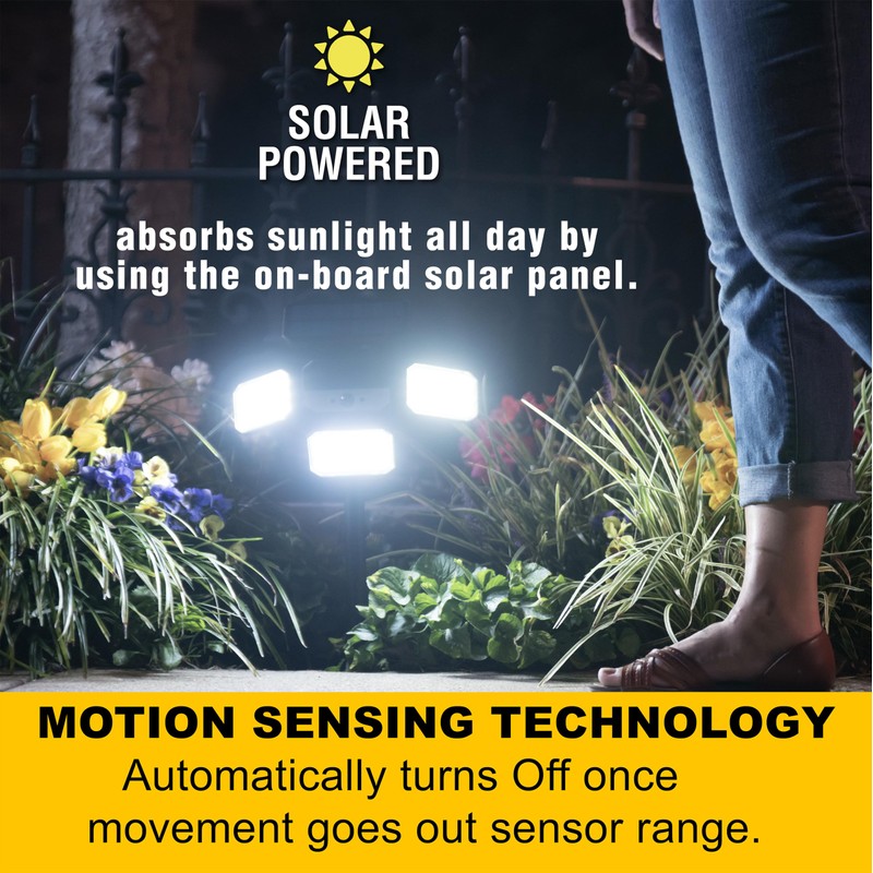 Bell+Howell Bionic Flood Light ASON TV, Solar Lights Outdoor Waterproof-