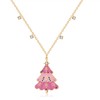 FAUTHENTICUTE Christmas Necklaces For Women Pink Christmas Tree Pendant Necklaces