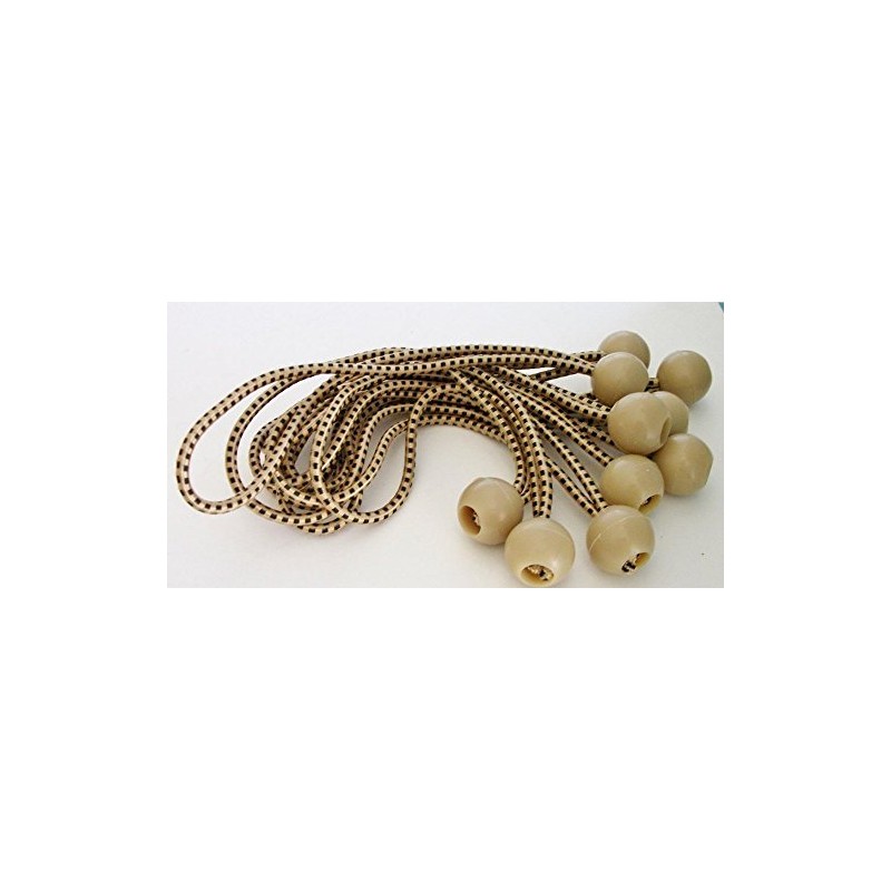 9" Heavy Duty Premium Tan Ball Bungee Bungees 25 pcs
