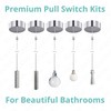 ElekTek Chrome Light Pull Switch Kit with Pull Chain and