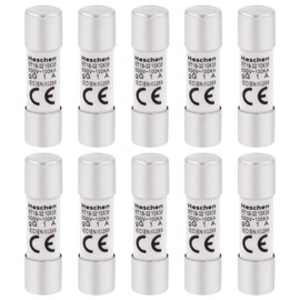 Heschen Cylindrical Ceramic Tube Fuse Link RT18-32 (RO15) 10 * 38 mm 1A 500V CE Pack of 10
