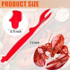 30Pcs Crab Legs Crackers, Crackers Picks Tools Crab Crackers and Tools for Lobster Crab Crayfish, Easy Opener Shellfish Picks Knife, Seafood Tools,Red
