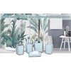 TUANYO 5 Pcs Blue Acrylic Bathroom Accessories Set Complete,Lotion/Soap Dispenser,Soap