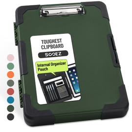 Sooez Toughest Clipboard with Storage, Internal Pen Pouch Included, Letter/ A4 Size, Shockproof Heavy Duty Plastic Clip Boards 8.5x11”, High Capacity Clipboards Box Case for Contractor Trucker Driver