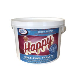 Happy Hot Tubs Multifunctional Large Chlorine Tablets 200g for Swimming Pools with Algaecide Clarifier Stabiliser (2kg)
