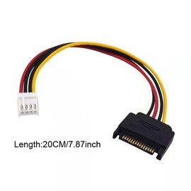 ThtRht 3 Pack Floppy Drive to Sata Adapter 15 PIN SATA Male to 4 PIN FDD Female Power Supply Cable Converter 15pin to 4pin Connector for Mini PC DIY Hard Disk Bay Computer Dock Sound Card Miner Mining