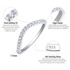 Newshe Curved Wedding Bands for Women Stacking Sterling Silver Eternity