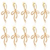 5 Pairs Bow Earrings, Gold Stainless Steel Ribbon Bowknot Earrings