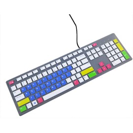 Keyboard Skin Compatible for Dell KB216 KB216t KB216d KB216p Wired & KM636 Wireless Keyboard, Dell Optiplex 5250 3050 7050, Dell Inspiron 24" 27" 5400 5490 7700 7790 All-in one Keyboard (Blue & White)