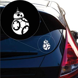 Yoonek Graphics BB8 Decal Sticker for Car Window, Laptop and More. # 1273 (6" x 3.7", White)