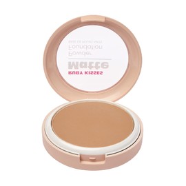 Ruby Kisses Face Powder Foundation, Pressed Compact Makeup Setting Powder, Full Coverage Matte Lightweight, Long-Lasting, Perfect Finishing Powder, Portable, Convenient, Sponge & Mirror (Rich Beige)
