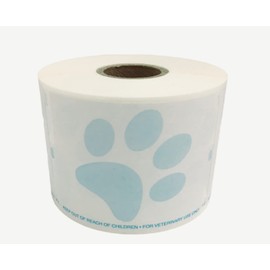 Veterinary Prescription Labels with Blue Paw Print & Warning | 2-1/8"x2-3/4" | 400 P/R | 8 Rolls | Compatible 30258 | Made in The USA
