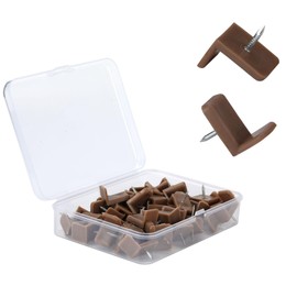 Homdiy L Shape Tack-in Drawer Glides Smoothly Repair Dressers, Furniture Sliders for Easy Drawer Movement Plastic Brown Drawer Protector Pads for Dresser Restoration 50 Pack