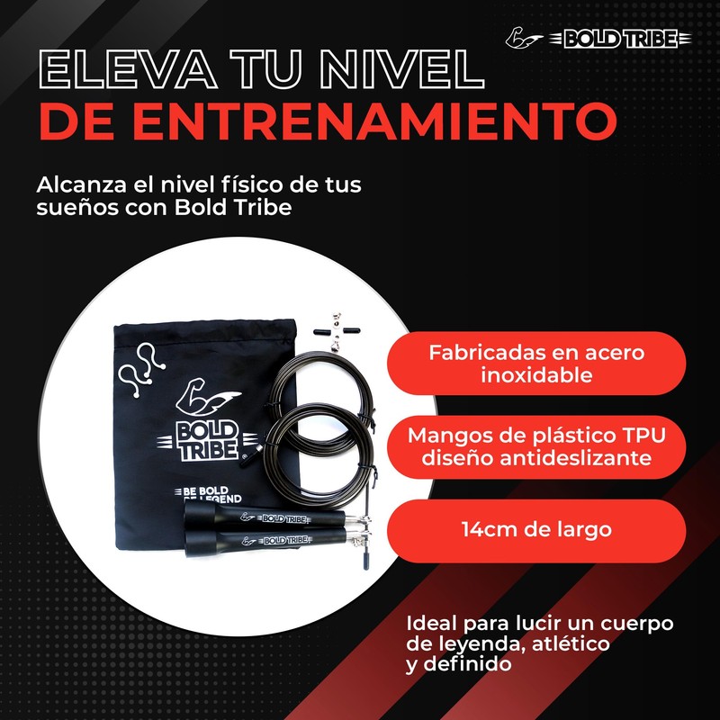 BOLD TRIBE Cuerda para Saltar "Master Jump" - Alta Velocidad