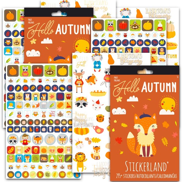 Thanksgiving Stickers Party Supplies Pack - Over 590 Autumn Harvest Stickers (Party Favors, Decorations)