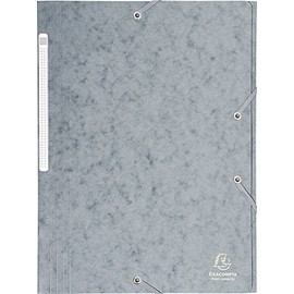Exacompta 17110H (Manila Cardboard DIN A4 Maxi Capacity Elasticated 3 Flap Portfolio File 425g (Grey)