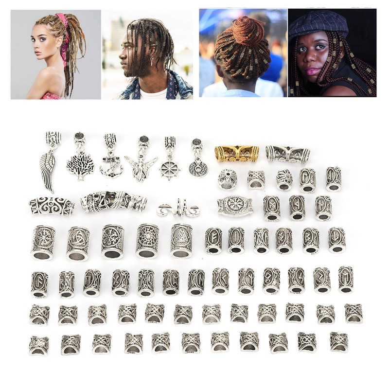 106pcs Dreadlocks Hair Rings Alloy Different Shapes Exquisite Patterns Hair