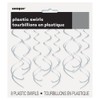 Solid Silver Plastic Hanging Swirl Decorations - 26'', Pack of