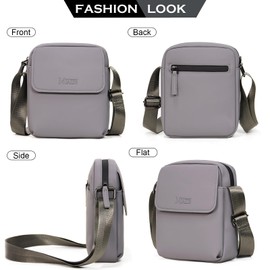MIAZIB Small Crossbody Bag for Men & Women Messenger Shoulder Bags Crossbody Satchel Bag Men's Side Bags Over the Shoulder Purse (S-Grey)