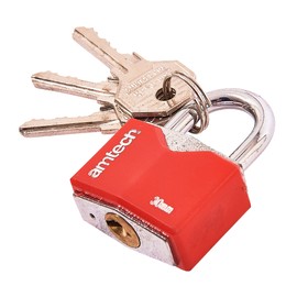 Amtech T0703 30mm Rhombic Chrome Plated Iron Padlock