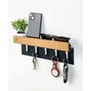 AE GÜNTHER® Wooden Key Holder, Key Holder, Black Steel, Oak