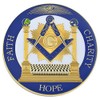 Square & Compass with Columns Faith Hope Charity Masonic Auto