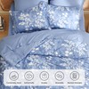 Bedsure Blue Full Comforter Set - 7 Pieces Floral Bedding