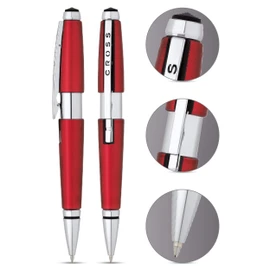 Cross Edge Rollerball Pen (Stroke Width M, Ink Colour: Black, Refillable), red