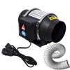 4 Inch 260 CFM Inline Duct Ventilation Fan, HVAC Vent