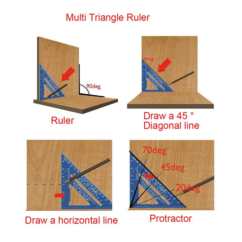 ASNOMY 7 Inch & 12 Inch Triangle Ruler, Black Triangle