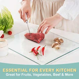 VASUHOME Large Tempered Glass Cutting Board for Kitchen - 18x24 Inch Clear Cutting Board for Countertop - Scratch, Heat, and Shatter Resistant - Easy to Clean and Durable