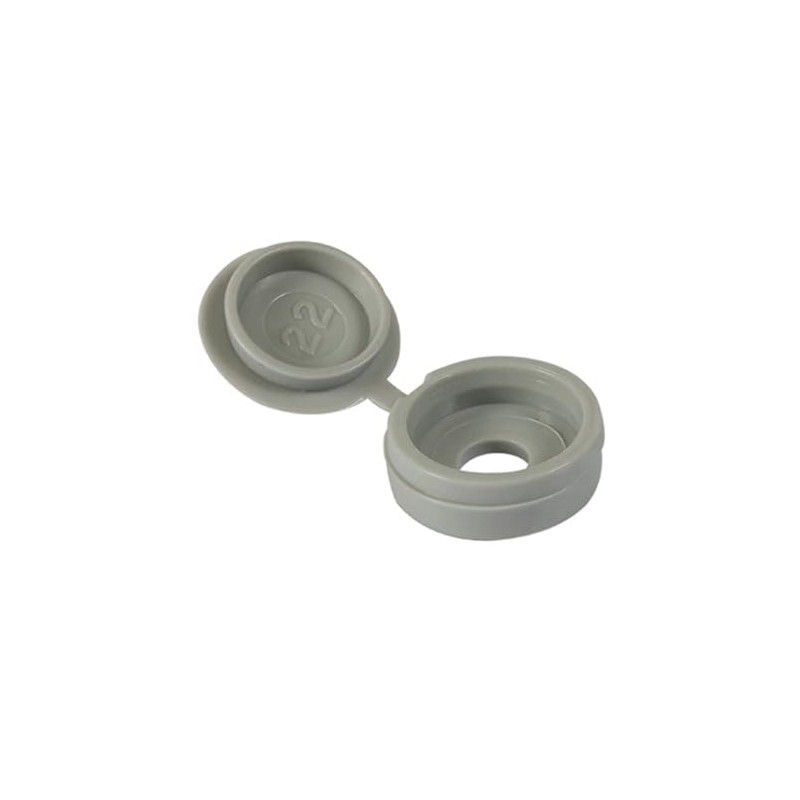 Timco - Hinged Screw Caps - Small - Light Grey